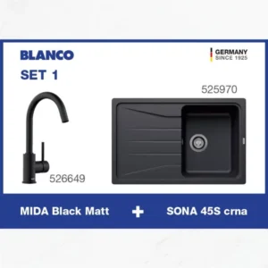 BLANCO SET (SONA 45 S crna +  MIDA Black Matt)